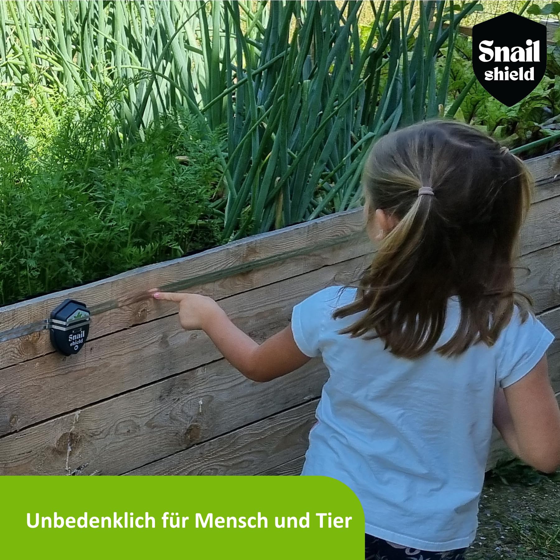 Snail Shield® - PRO Schneckenzaun Elektrisch Set für Hochbeet mit 11m Zaunband, Schneckenschutz für Gärten, Gemüsebeet, Pflanzen, Einfache Installation, verbesserte Software 2026 (Made in EU)