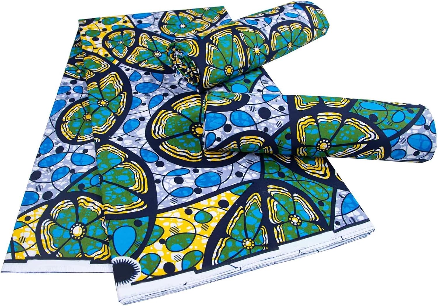 African Fabric 100% Cotton Ankara Wax Print Fabric 6 Yards Cloth for Party Dress