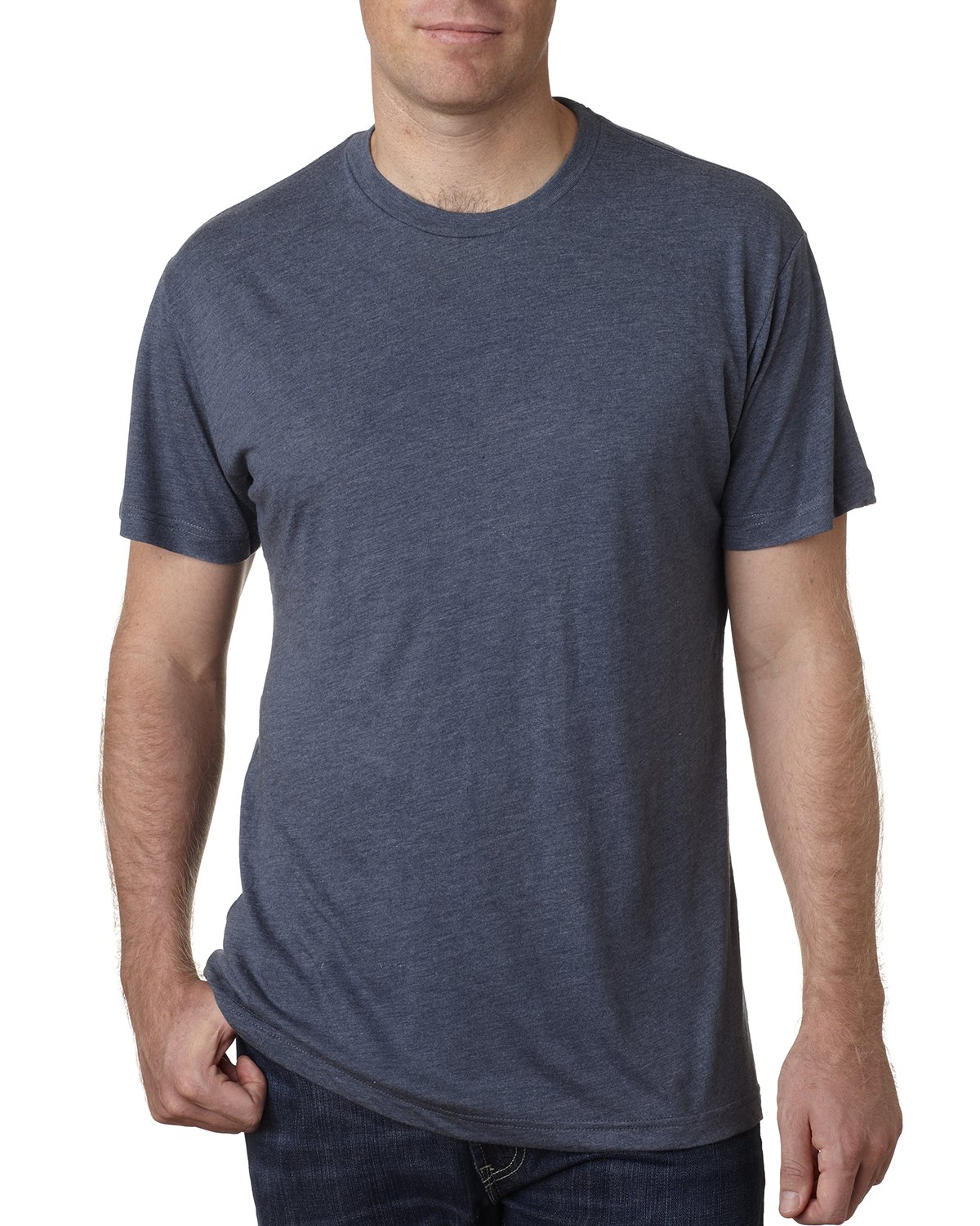 Next Level Men's Rib Collar Tri Blend Satin Label T-Shirt