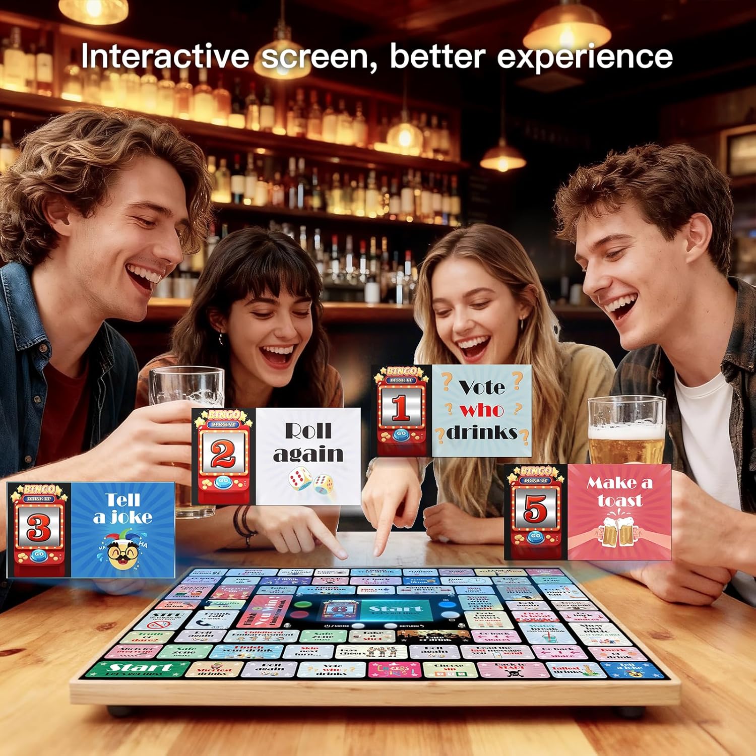 Electronic Drinking Games for Adults, Automatic Board Game for Adults Party with Screen & Music, 2–4 Players Interactive Bar & Party Drinking Board Games, Age 21+