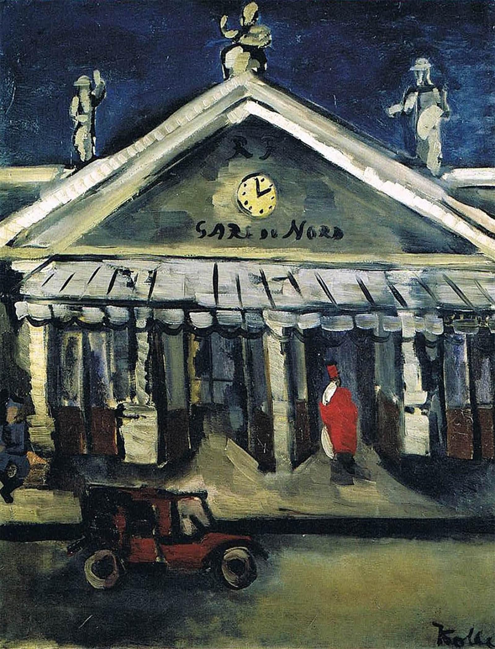 Artxlxxbn No Frame Famous Print Painting Colorful Art Print Eingang Zum Gare Du Nord By Kolle Canvas Art Decorations For Home Decor 60X90cm