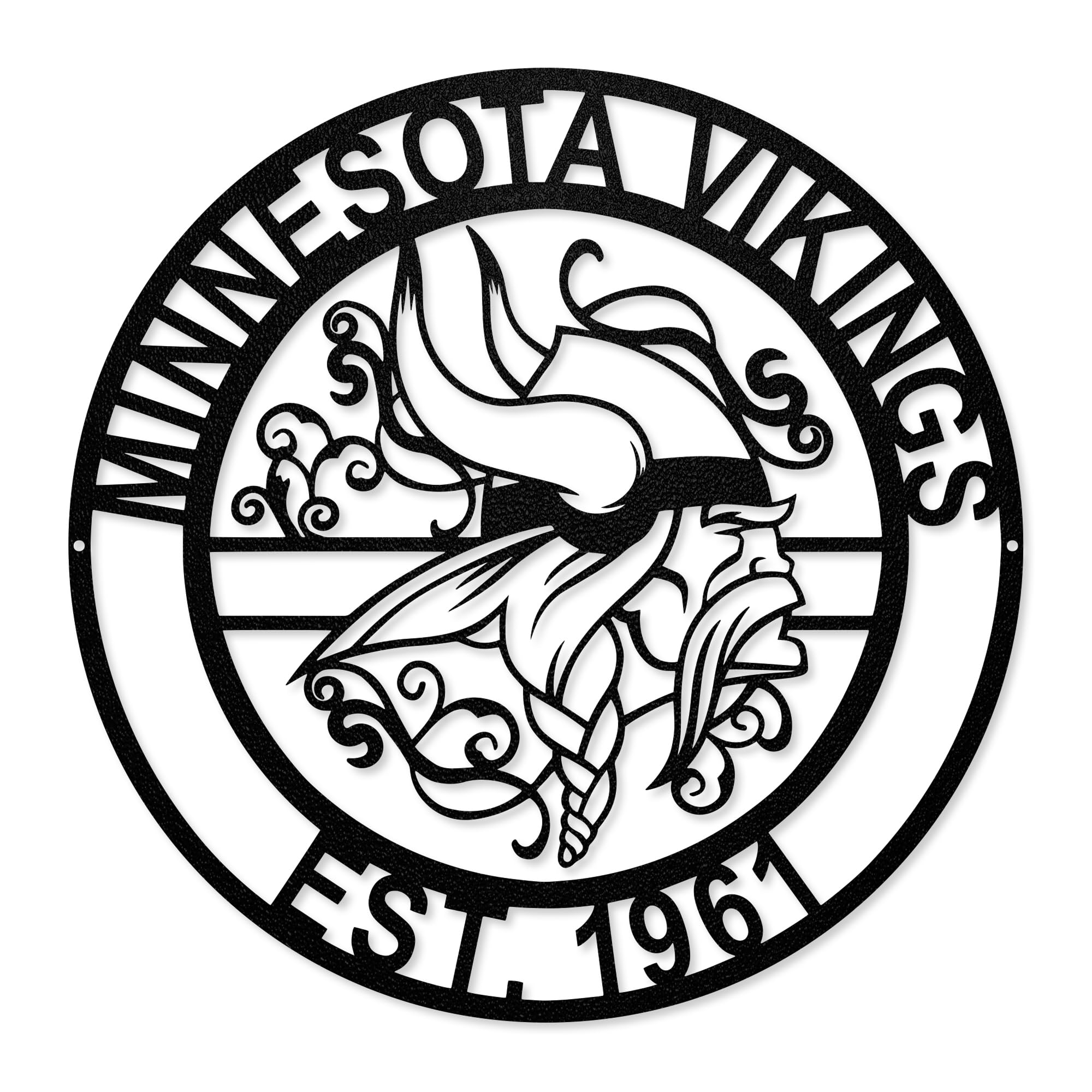 Party Animal NFL Laser Cut Metal Sign, 15-inch Round, Minnesota Vikings