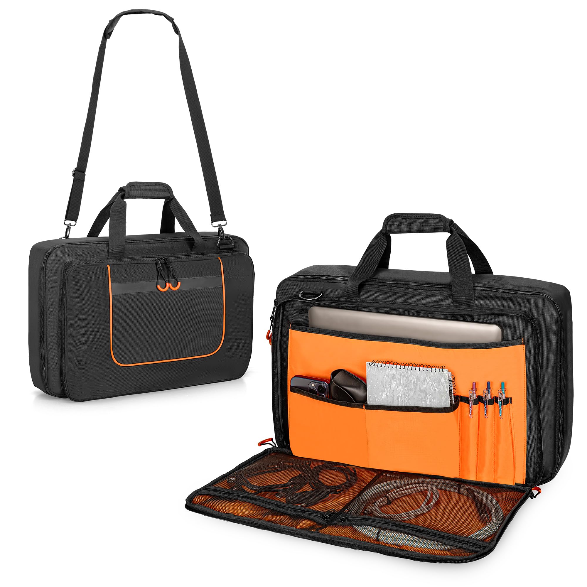 Rexmica Bolsa Acolchada para Controlador DJ, Compatible con Pioneer DDJ-FLX4/DDJ-400/DDJ-SB2/DDJ-SB3, con Compartimento para Ordenador Portátil y Bolsillos para Cables DJ, Auriculares, Accesorios