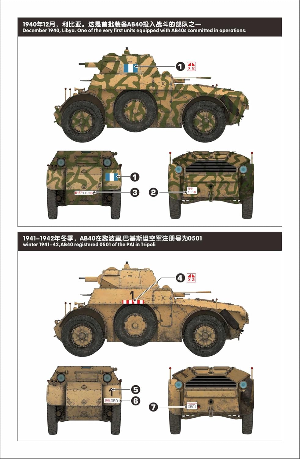 MM35006 Italian Autoblinda AB40 Armored Car+NM-3501 Internal Structure （Model Kit） 1/35