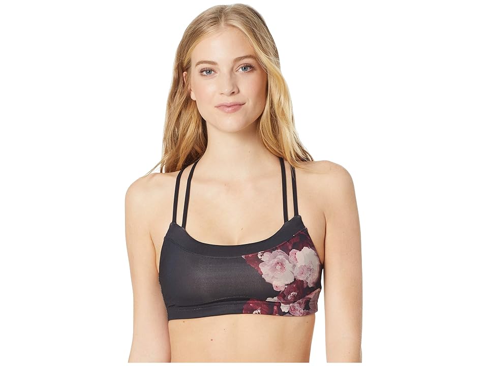 

The North Face Motivation Strappy Bra (TNF Black Peony Print) Women's Bra, Gray
