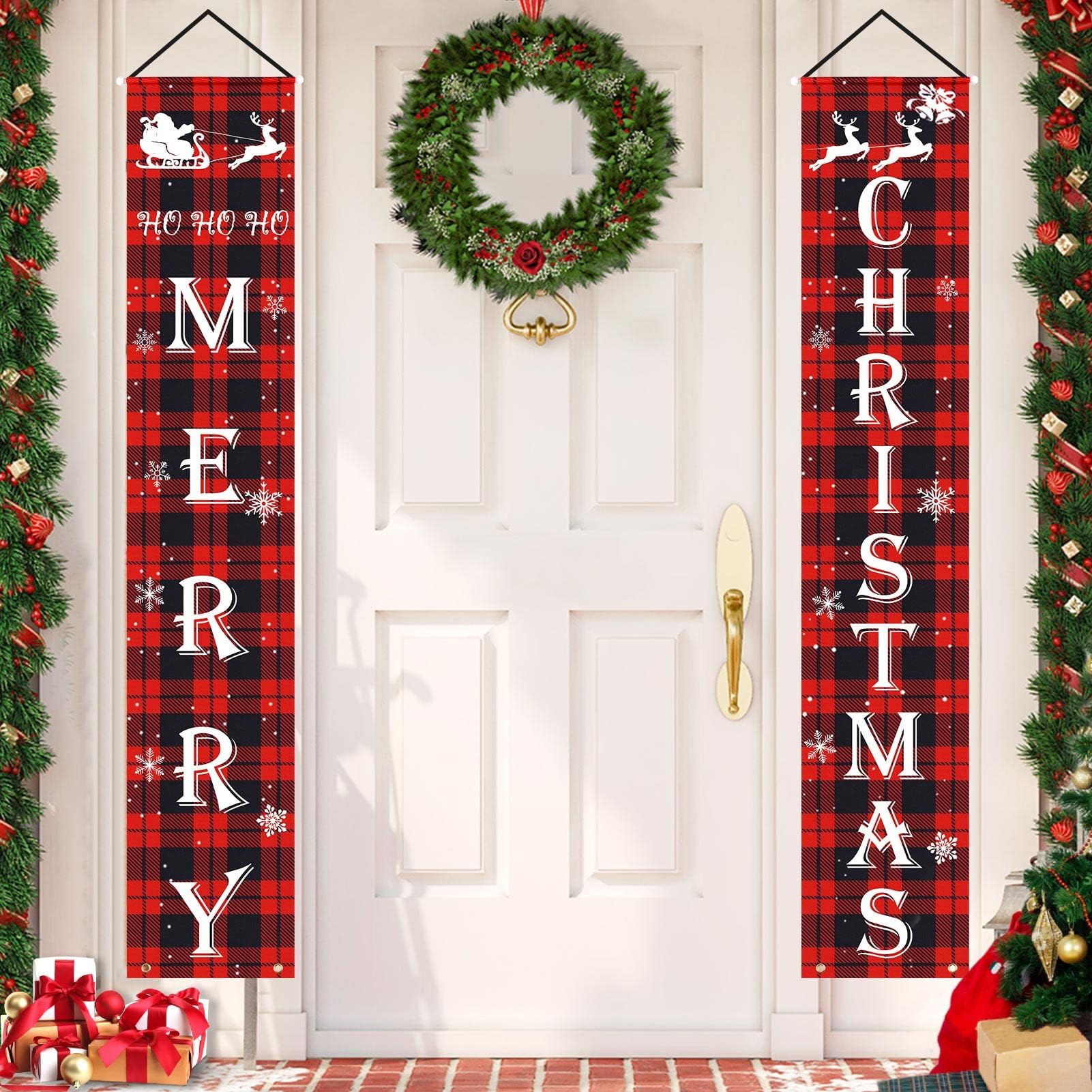 Banner Christmas Decorations Indoor Home Decor, Christmas Decorations for Outdoor Yard Wall Door,Xmas Clearance Farmhouse Christmas Decor