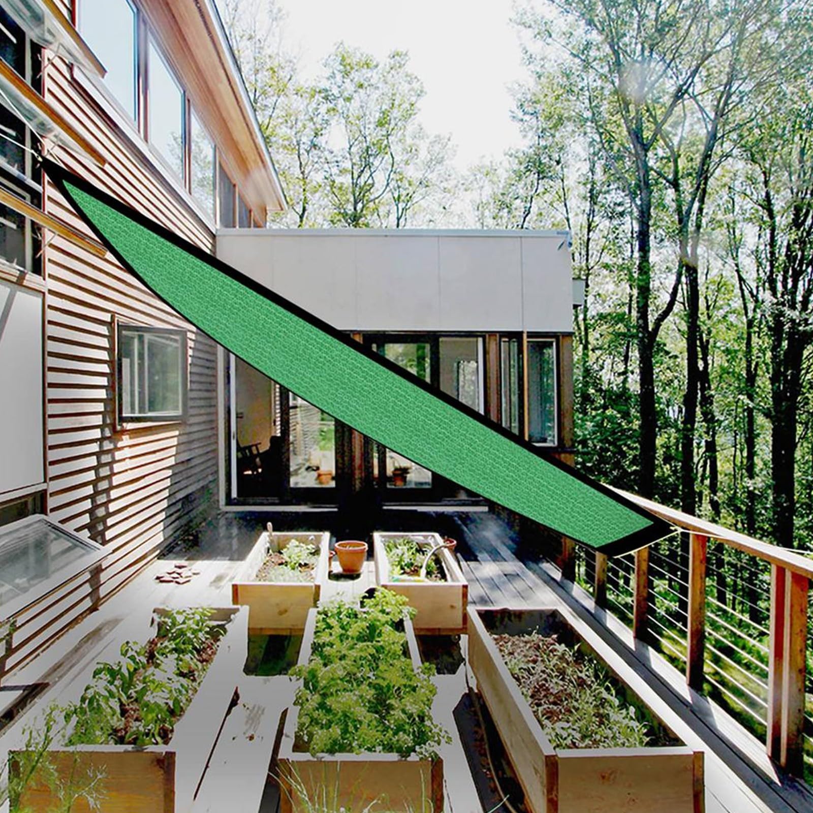 FAIR WIND Telo Ombreggiante 90% UV – 1,8x3,5 M, Moka, In HDPE Con Occhielli, Per Patio E Pergola - 2