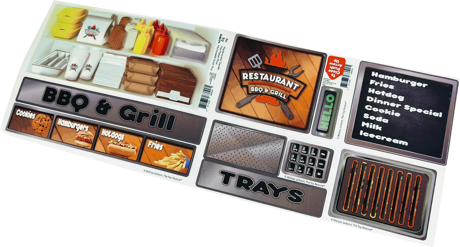 Toy Restore Stickers Fits Fun with Food McDonalds Drive Thru Restaurant 2103