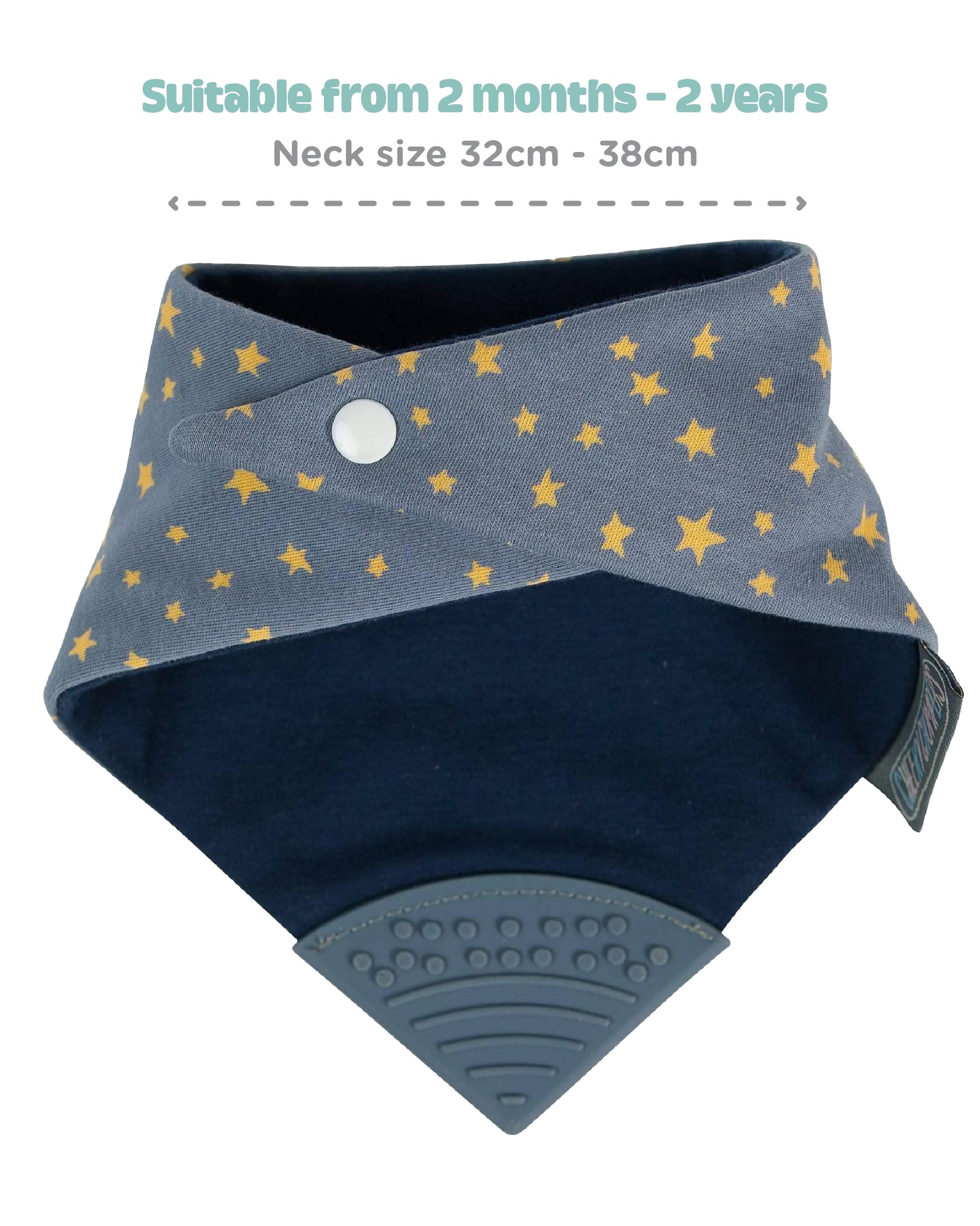 Cheeky Chompers Bavoirs de dentition pour bébés - Bavoir bandana avec anneau en silicone - Hygiénique et absorbant (fleur botanique)