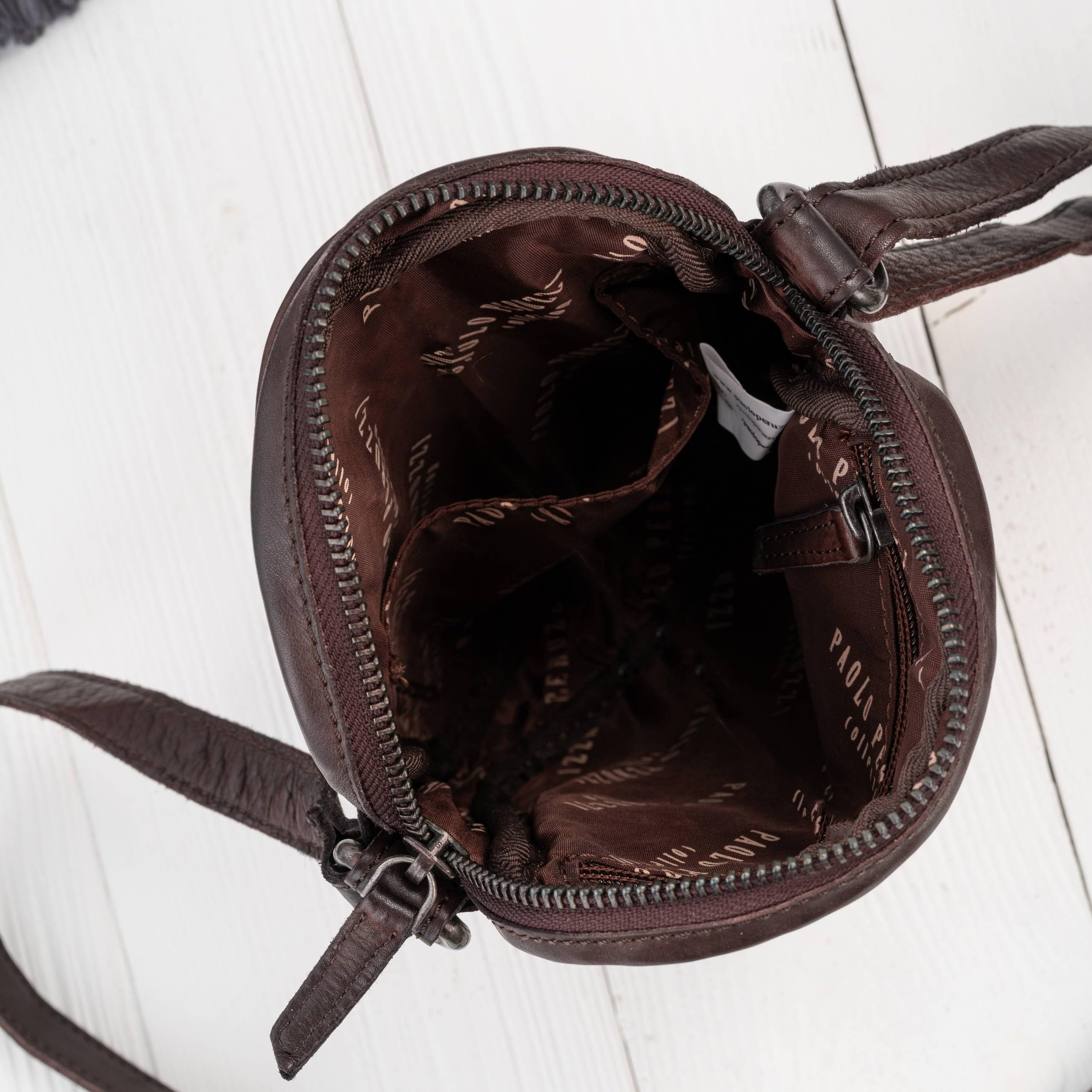 Saszetka męska skórzana brązowa na ramię washed leather SL-03-CSBR