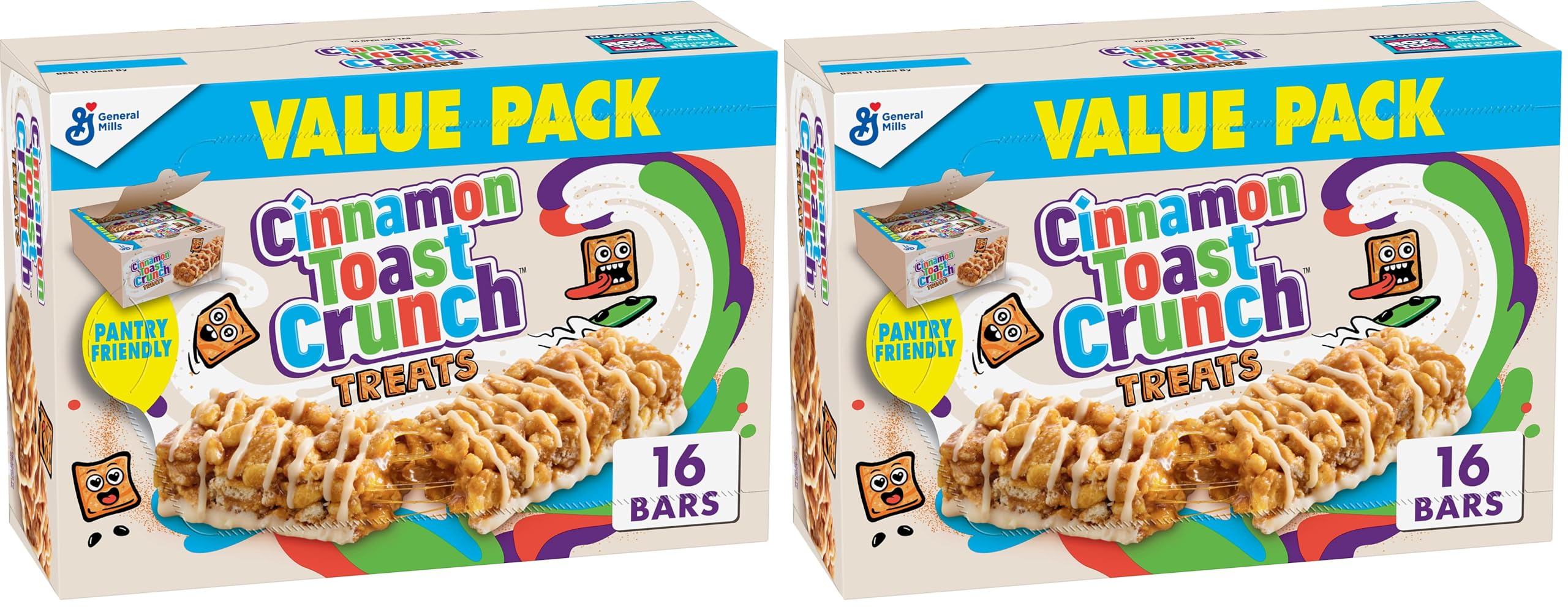 Cinnamon Toast Crunch Breakfast Cereal Treat Bars, Snack Bars, 16 ct (Pack of 2)
