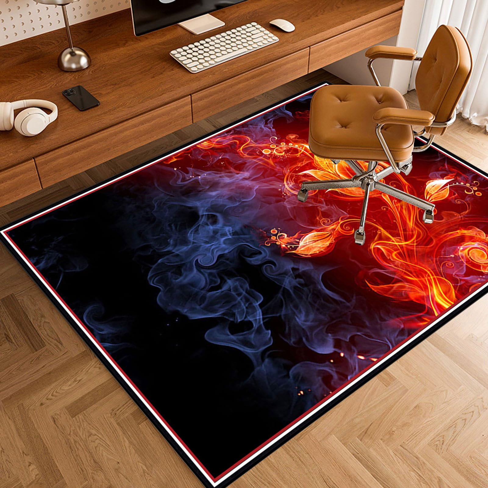 Bürostuhl Unterlage Bodenschutzmatte 140 x 180 cm Gaming Teppich Stuhlunterlage rutschfest Kratzfest Bodenschutzmatte Teppich Gaming Stuhl Unterlage Schreibtisch Gaming Stuhlmatten Teppichböden
