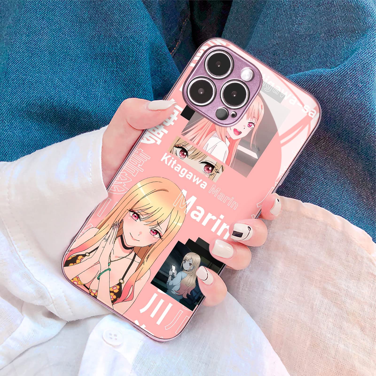 スマホアクセサリー Marin Amazon.com: Akatxezy Marin Kitagawa Anime Character Pink Phone