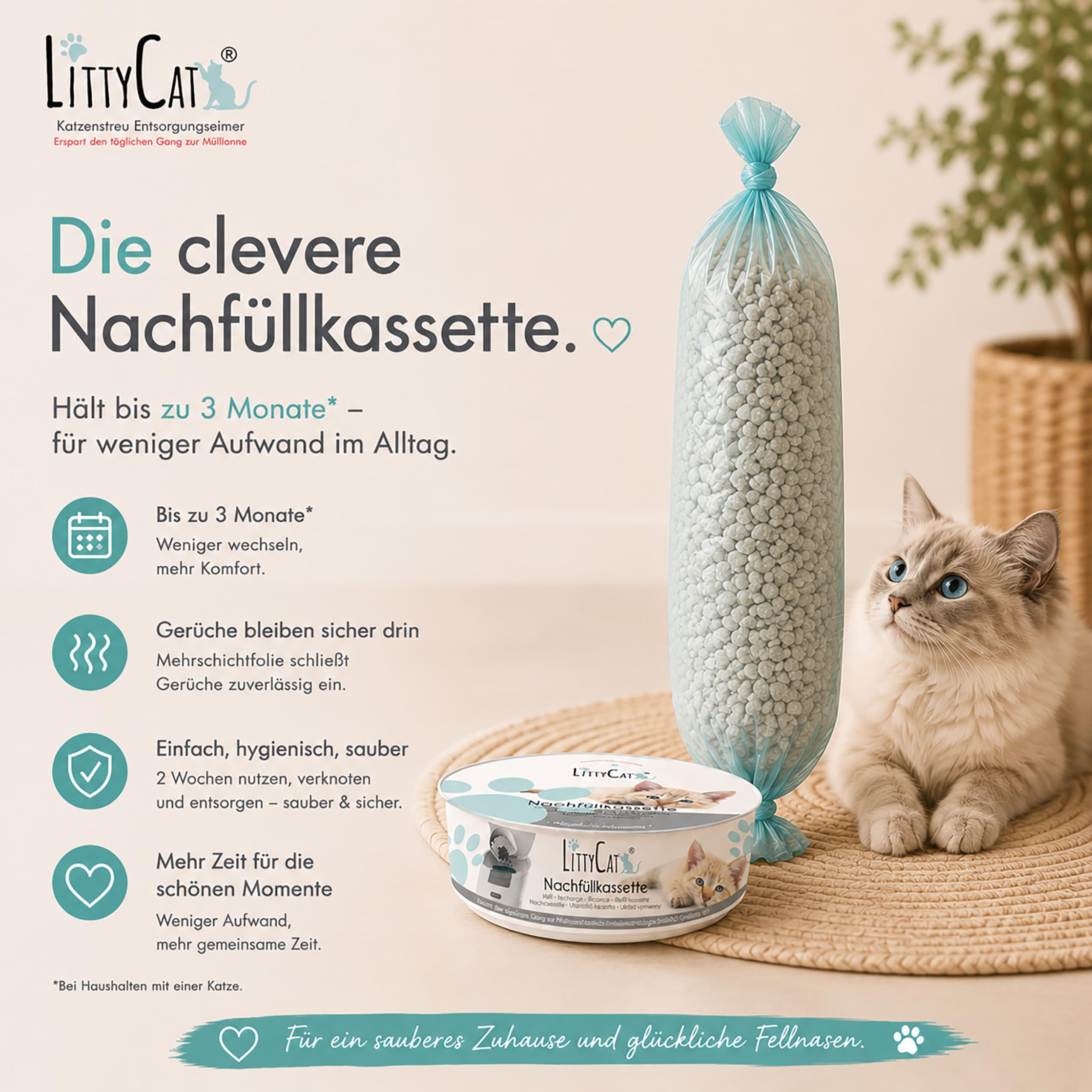 Littycat Nachfllkassetten, 3er Pack fr Katzenstreu