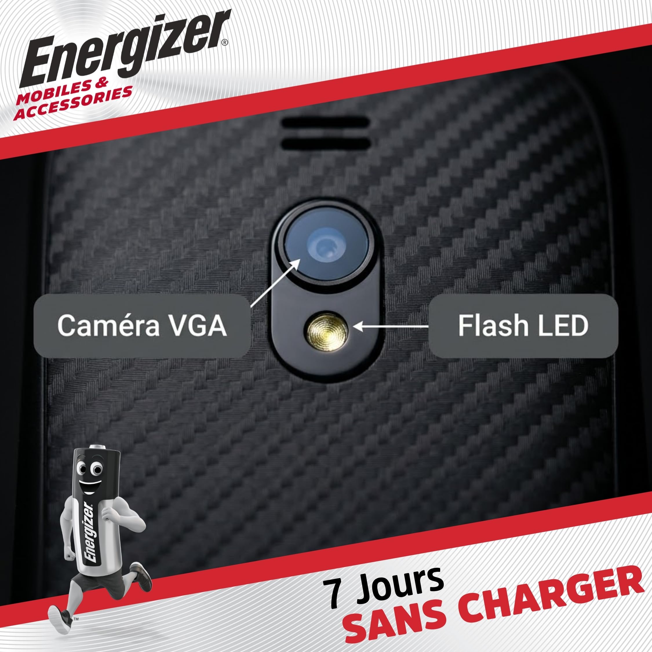 Energizer – Teléfono móvil con Teclado físico E29-2G – gsm – Dual SIM (Mini SIM) – Negro – Desbloqueado – Teléfono Senior Resistente Barato