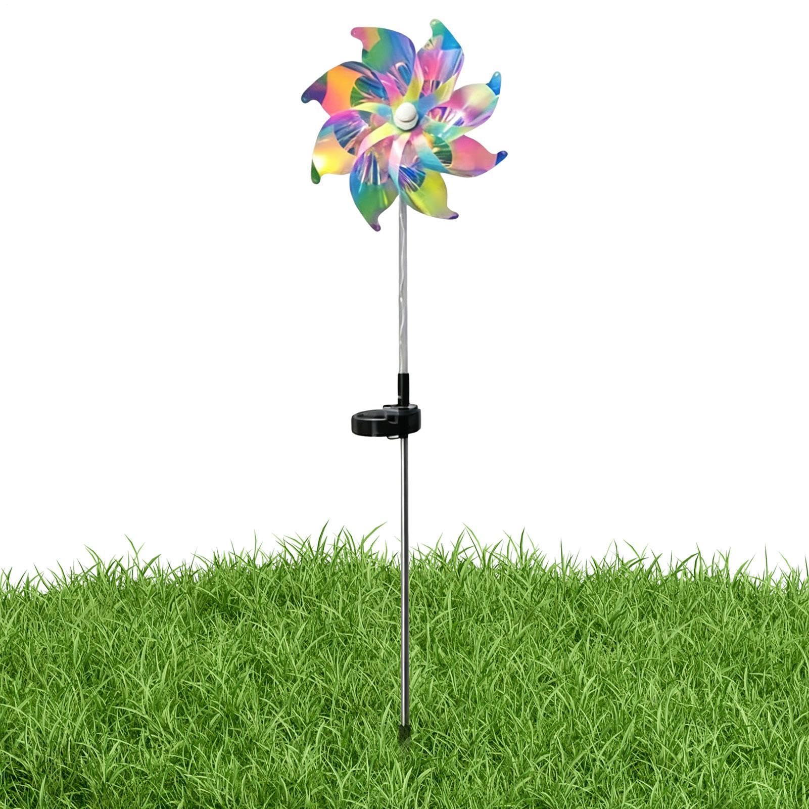 Spinner de Jardin à Énergie Solaire,Moulinet Décoratif Artistique Coloré et Imperméable | Spinner À Vent Moulinet Lumineux Solaire - pour Extérieur, Arrière-cour, Jardin, Pelouse, Terrasse, Balcon, Pa