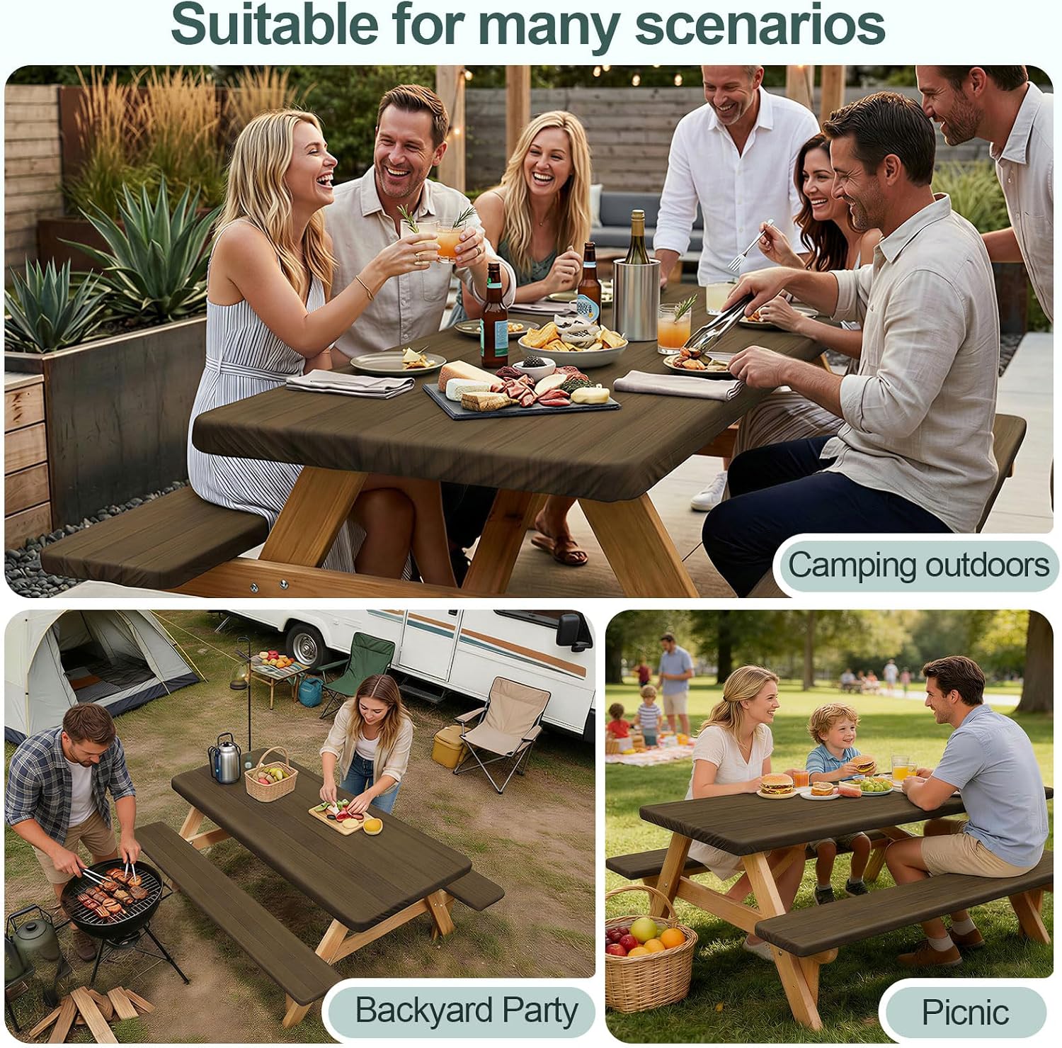 Play Tailor Picnic Table Cover Bench Covers Camping Essentials Tablecloth