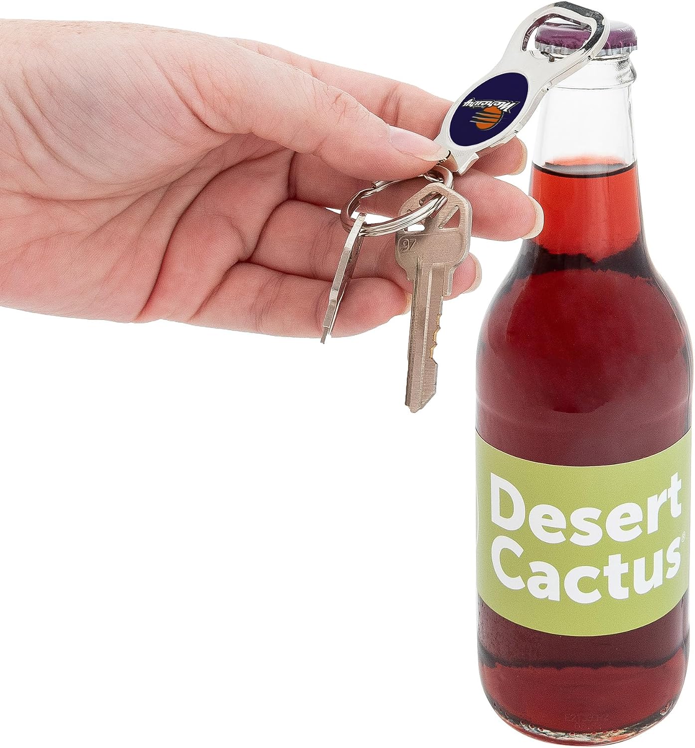 Desert Cactus Phoenix Mercury Bottle Opener Keychain WNBA Car Keys (Silver Bottle Opener - A)