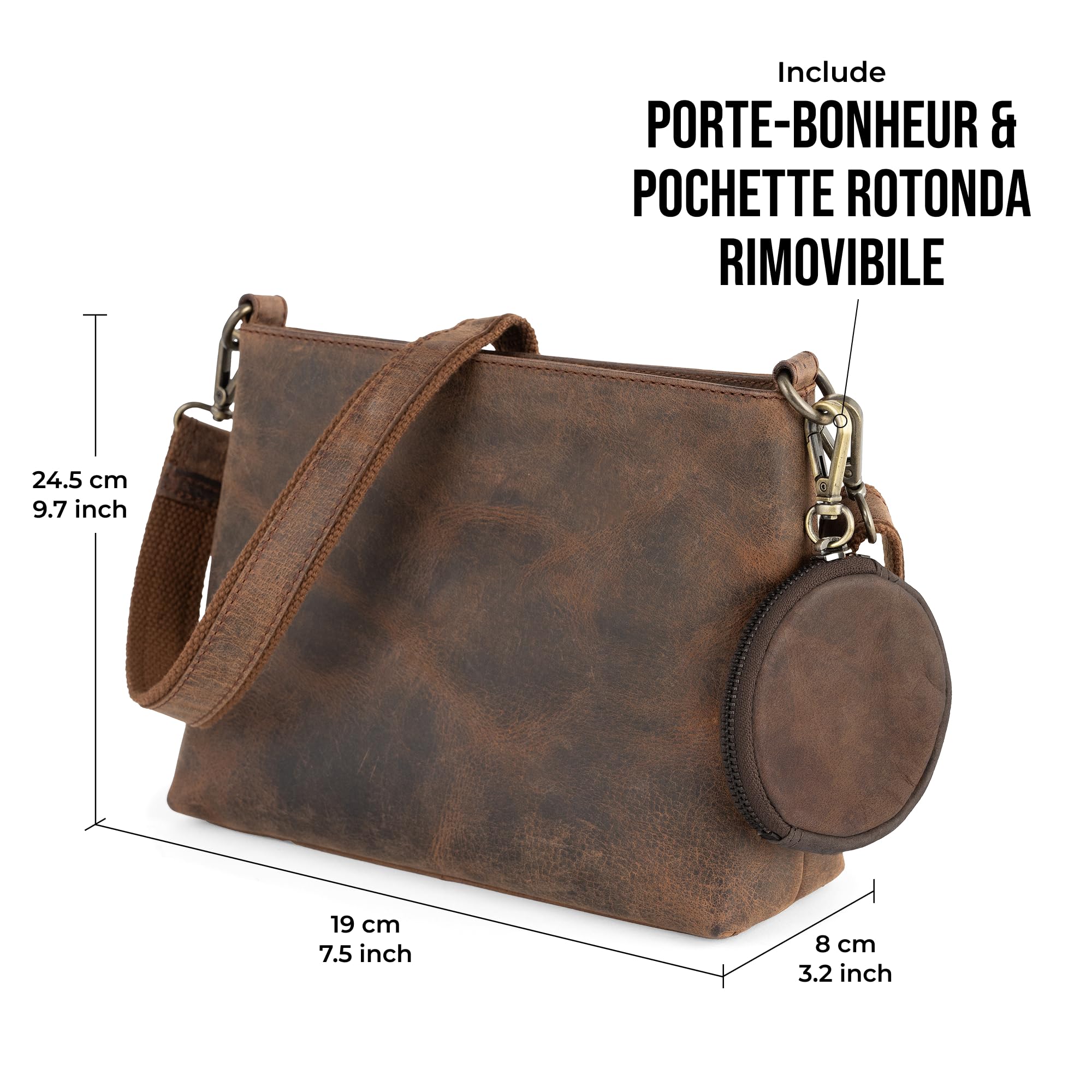 Berliner Bags Borsa Donna Marbella S in Pelle, Borsa a Spalla e Tracolla Media, Crossbody Elegante con Zip