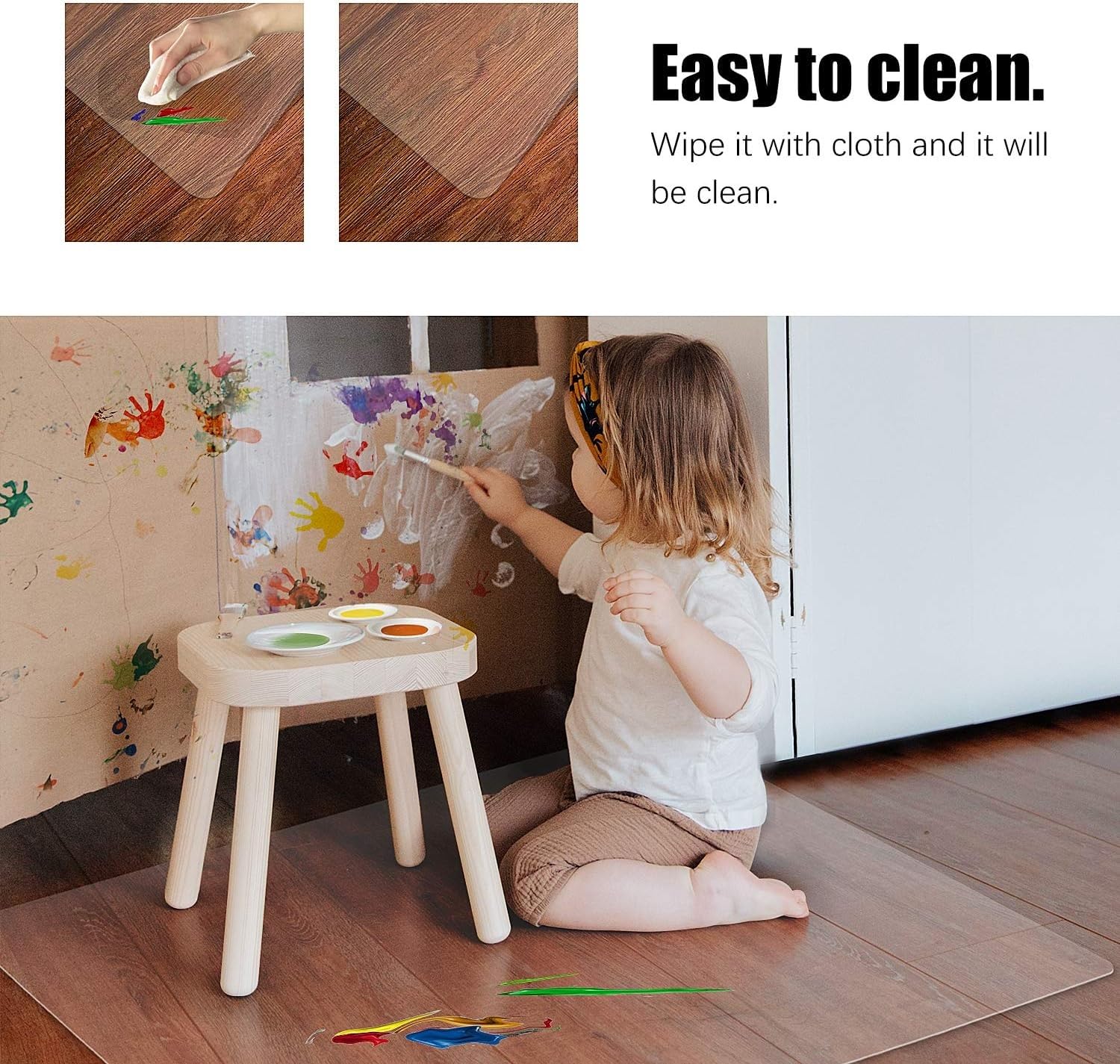 NonSlipCarpet Protector MatTransparent Antiskid Floor Rug Pad Perfect for Hardwood Floors Laundry Rooms & Entryways Large Size (67"x118")