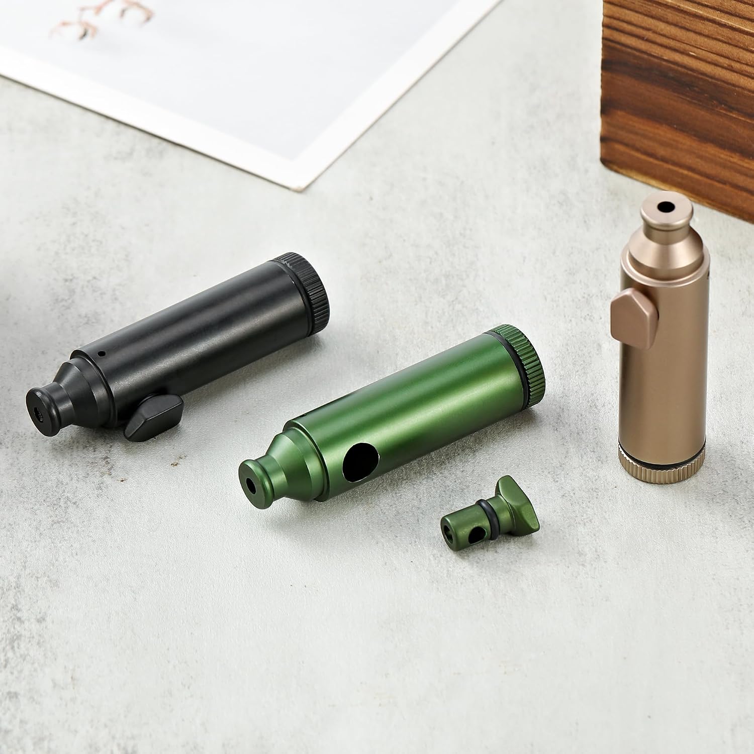 Portable Pepper Shaker (3 pack) - SnuffBulletSniffer Professional, Multi Functional SnortingKit PowderDispenser for Easy Use, Convenient Travel SpiceContainers (3)