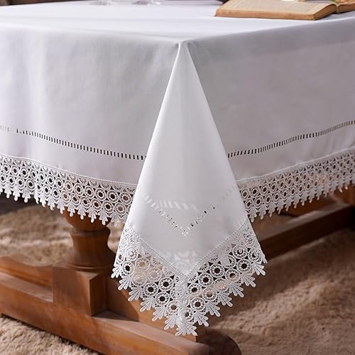 Miniatura 6 de ARTABLE Manteles de encaje ovalados para otoño, decoración de flores antiguas, mantel de macramé para exteriores, granja, rústico, cocina, fiesta,