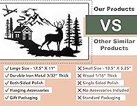 Vista 8 de Vivegate Decoración de pared de ciervos – 17.5 x 11 pulgadas, decoración de ciervos para el hogar, bosque rústico, decoración de pared, imágenes