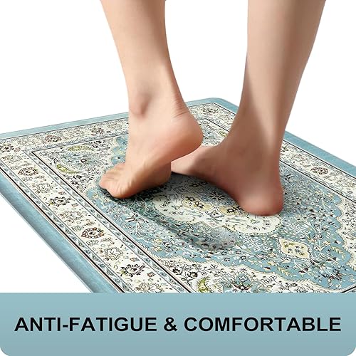 Miniatura 2 de Collive Juego de 2 tapetes de cocina antideslizantes para el suelo, tapetes de cocina antideslizantes para el suelo, alfombras y tapetes de cocina,