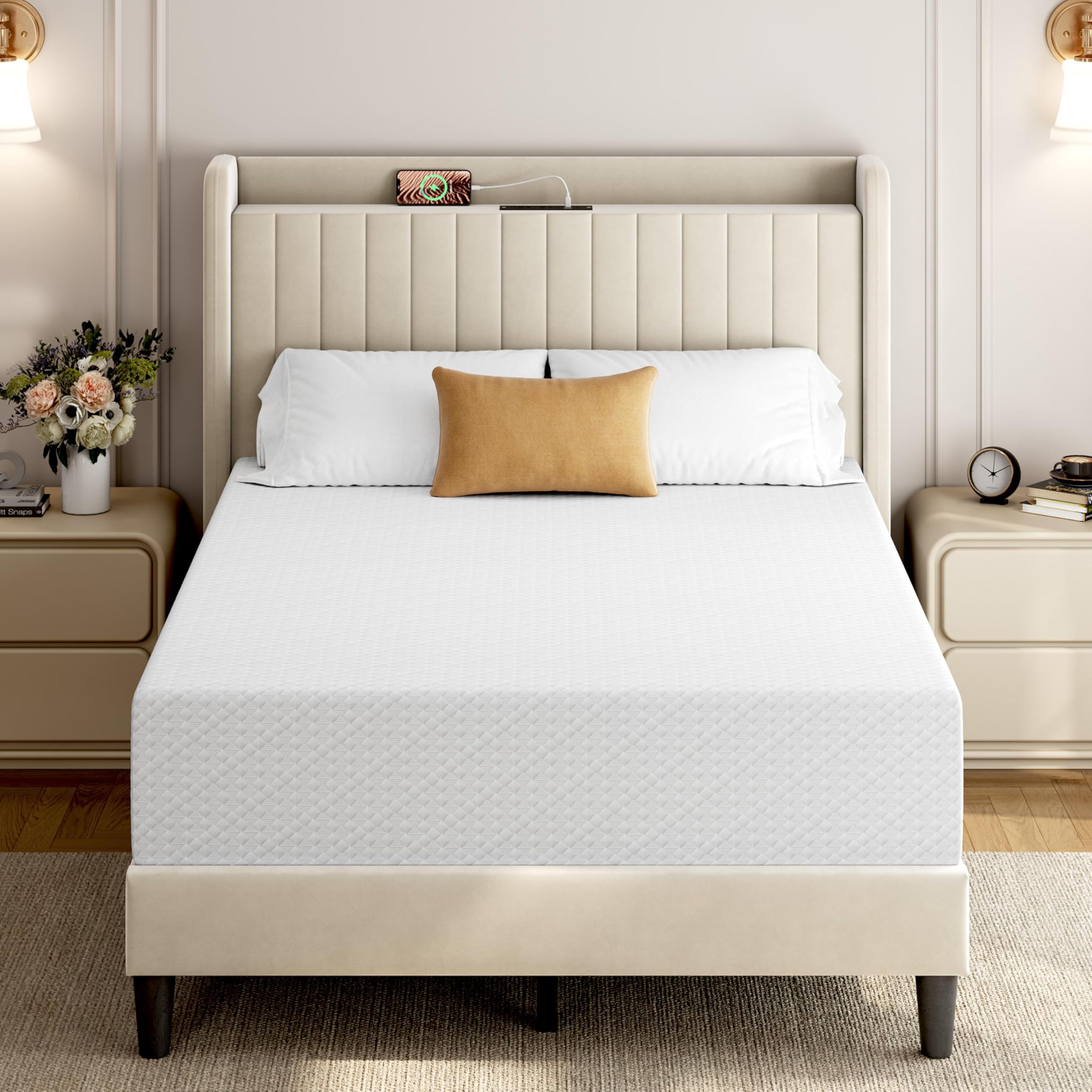 Yaheetech 12 Inch Full Size Mattress 3 Foam Layer Cooling Gel Memory Foam Mattresses, Green Tea for Fresher Sleep, Medium Firm, CertiPUR-US Certified,