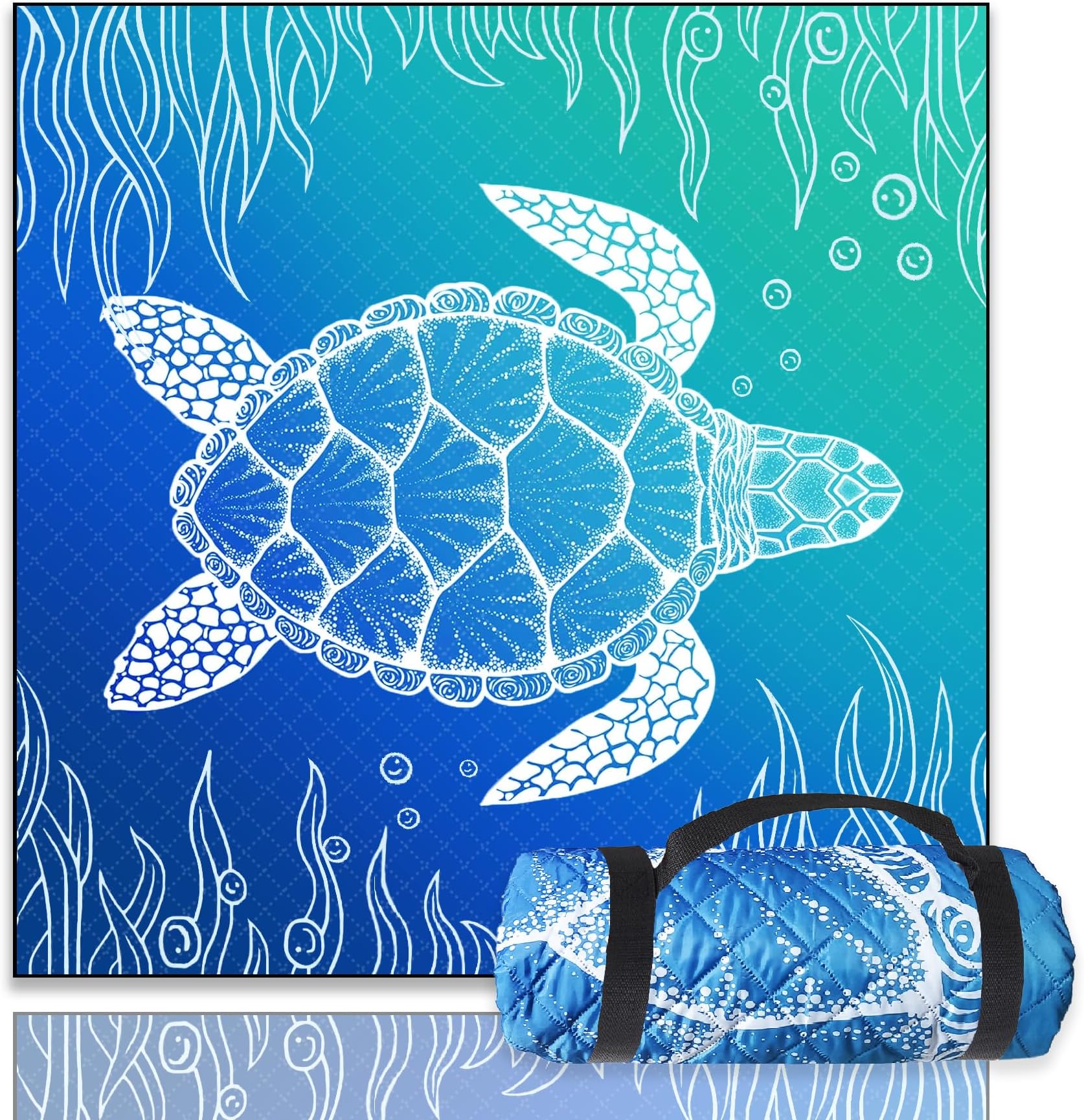 FANSU Stranddecke Wasserdicht 140x200 Cm – Sandabweisend, Leicht & Faltbar | Für Picknick, Camping, Strand & Outdoor