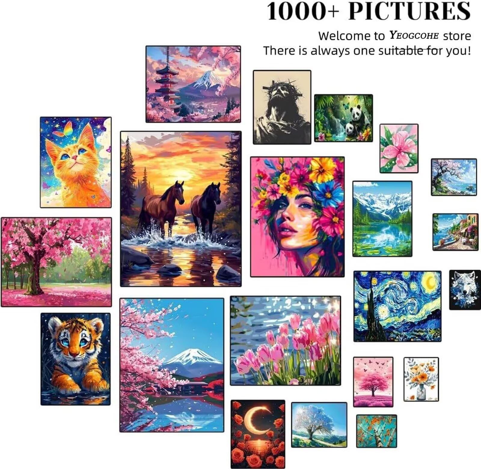 Dipingere con i Numeri Adulti Giappone, Paint by Numbers Cartone animato Quadri da Dipingere Numerati, Hobby Creativi Fai-da-Te Kit Pittura Adulti Decora la Casa Regalo 60 x 80 cm (con Telaio), *829