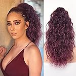 ORSUNCER Ponytail Extension Claw 18 Curly Pony Tail Clip in Claw Hair Extensions Fluffy Natural Looking Synthetic Hairpiece for Women