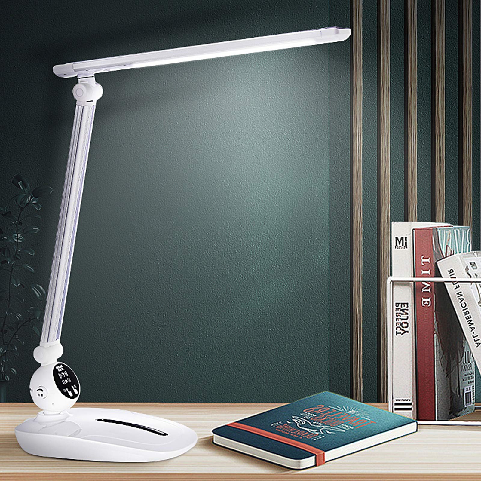 Lámpara Escritorio LED Lámpara de escritorio de 10W, lámpara de escritorio LED de control táctil, lámpara de escritorio de estudiantes, lámpara de lectura enchufable para hogar y oficina, luz blanca c