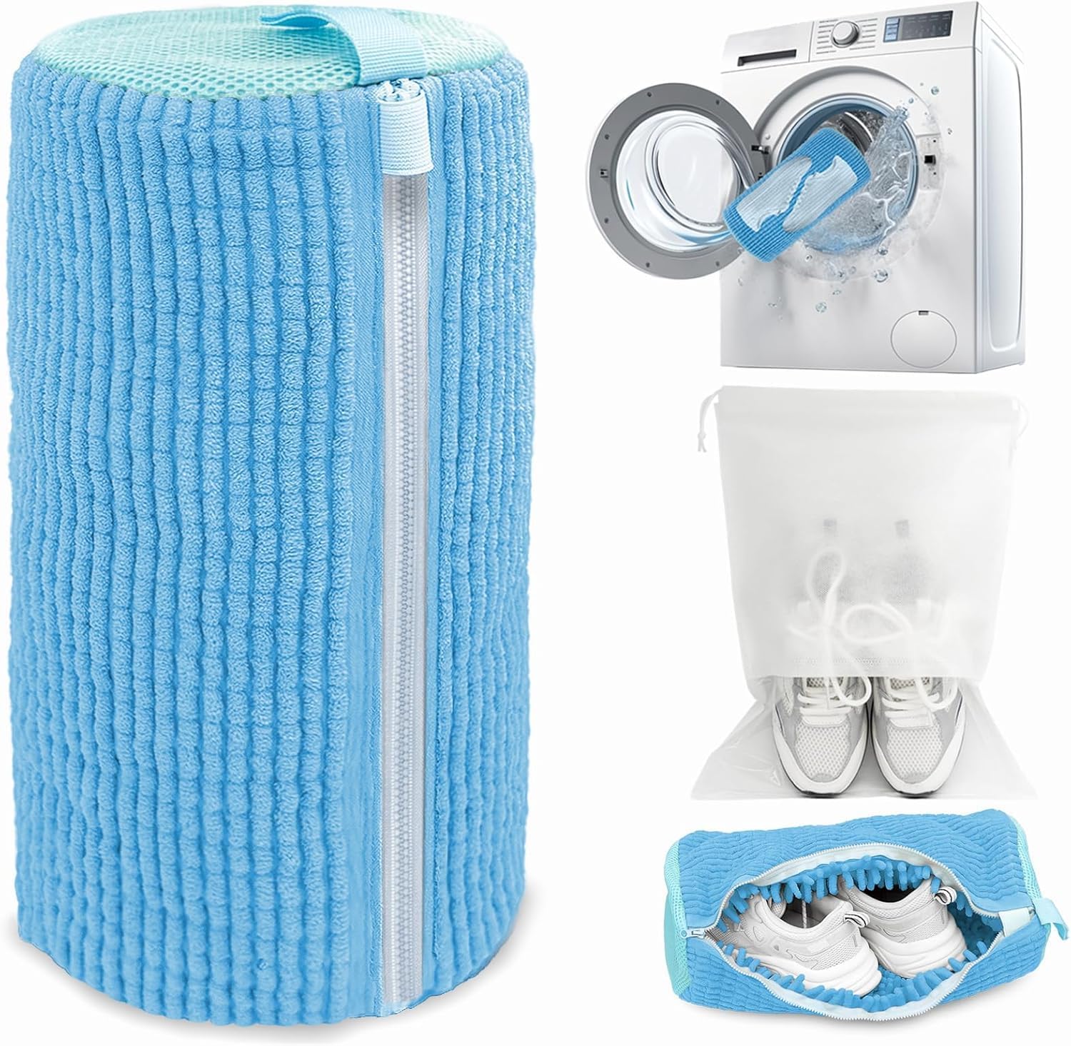 Shoe Washing Machine Bag Laundry For Washer And Dryer Reusable for All Shoe Types And Sizes(BLUE 2PCS)