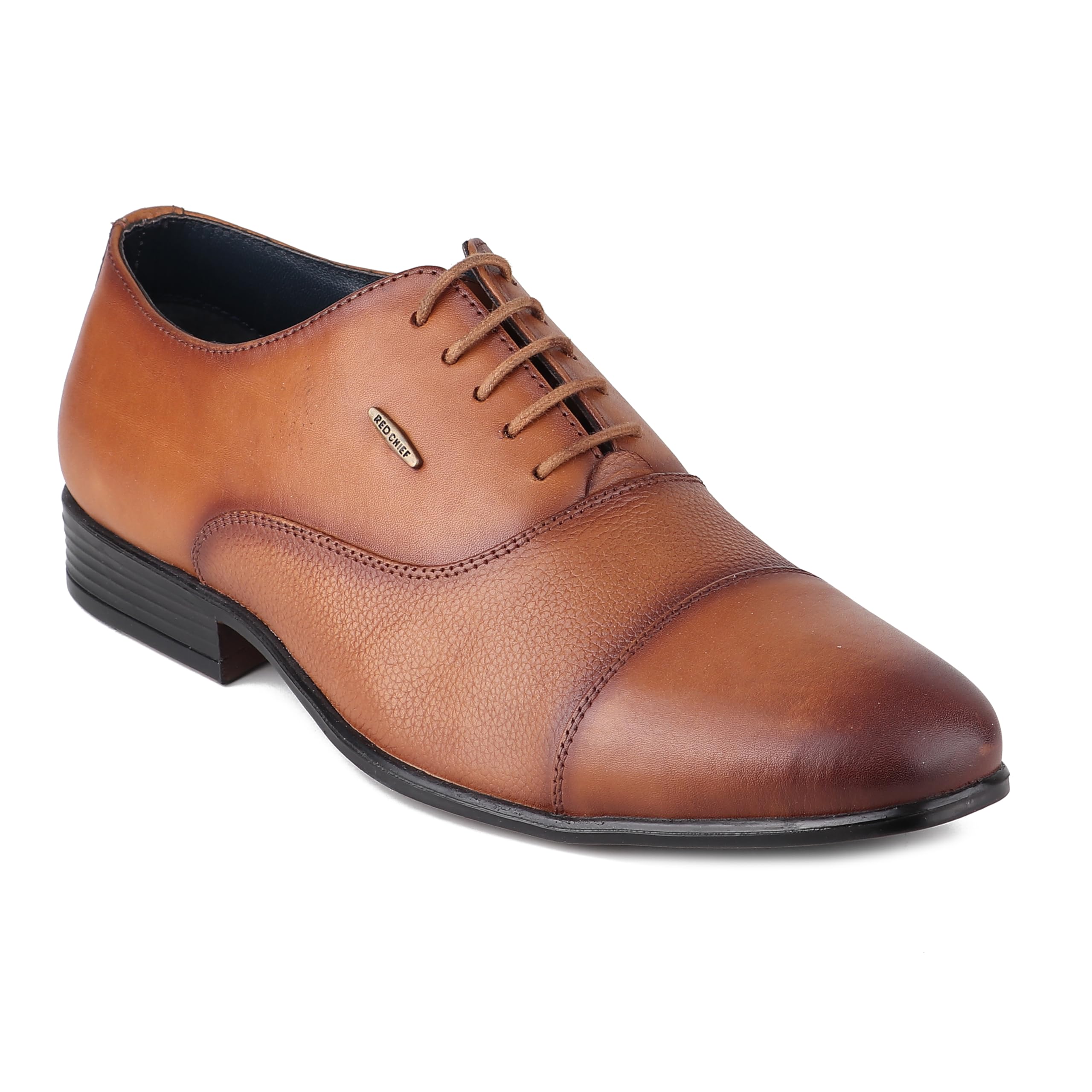 red chief Tan Genuine Leather Formal Oxford Shoes for Men-picture-35