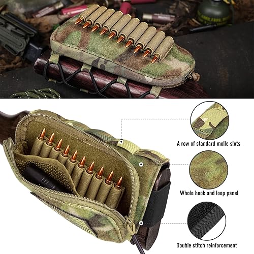 Miniatura 5 de PETAC GEAR Rifle táctico Buttstock Packsoporte de carcasa ajustable bolsa de descanso mejillas para acción prolongada..