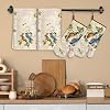 Birds Kitchen Towels and Oven Gloves Set of 4 Soft Absorbent Tea Towel Heat Resistant Oven Gloves for Cooking Baking Kitchen Decoration Gifts for Her