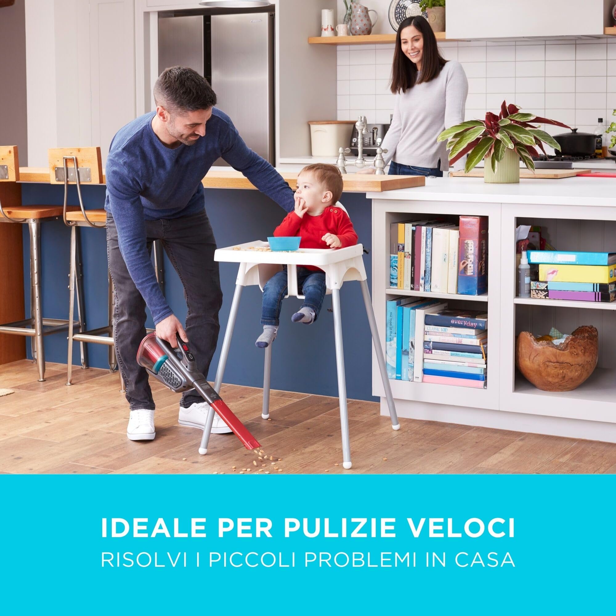 BLACK+DECKER 12v Aspirapolvere portatile senza fili, BHHV315B-QW