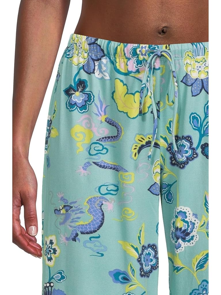Blue Natori Fluer Dragon - Cozy Knit Short Sleeve Pajama Set