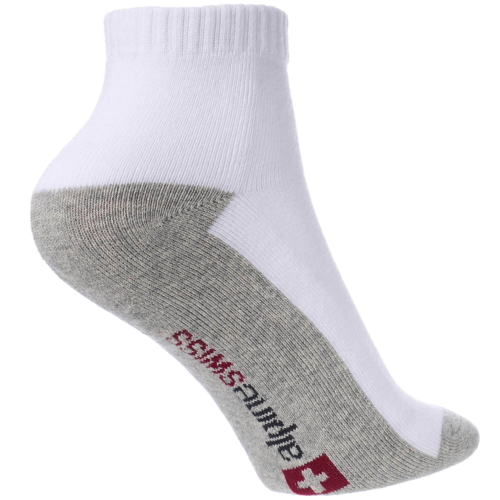 alpine swiss Calcetines tobilleros de algodón para hombre, paquete de 8, calcetines acolchados de rendimiento atlético, talla de zapato 6-12