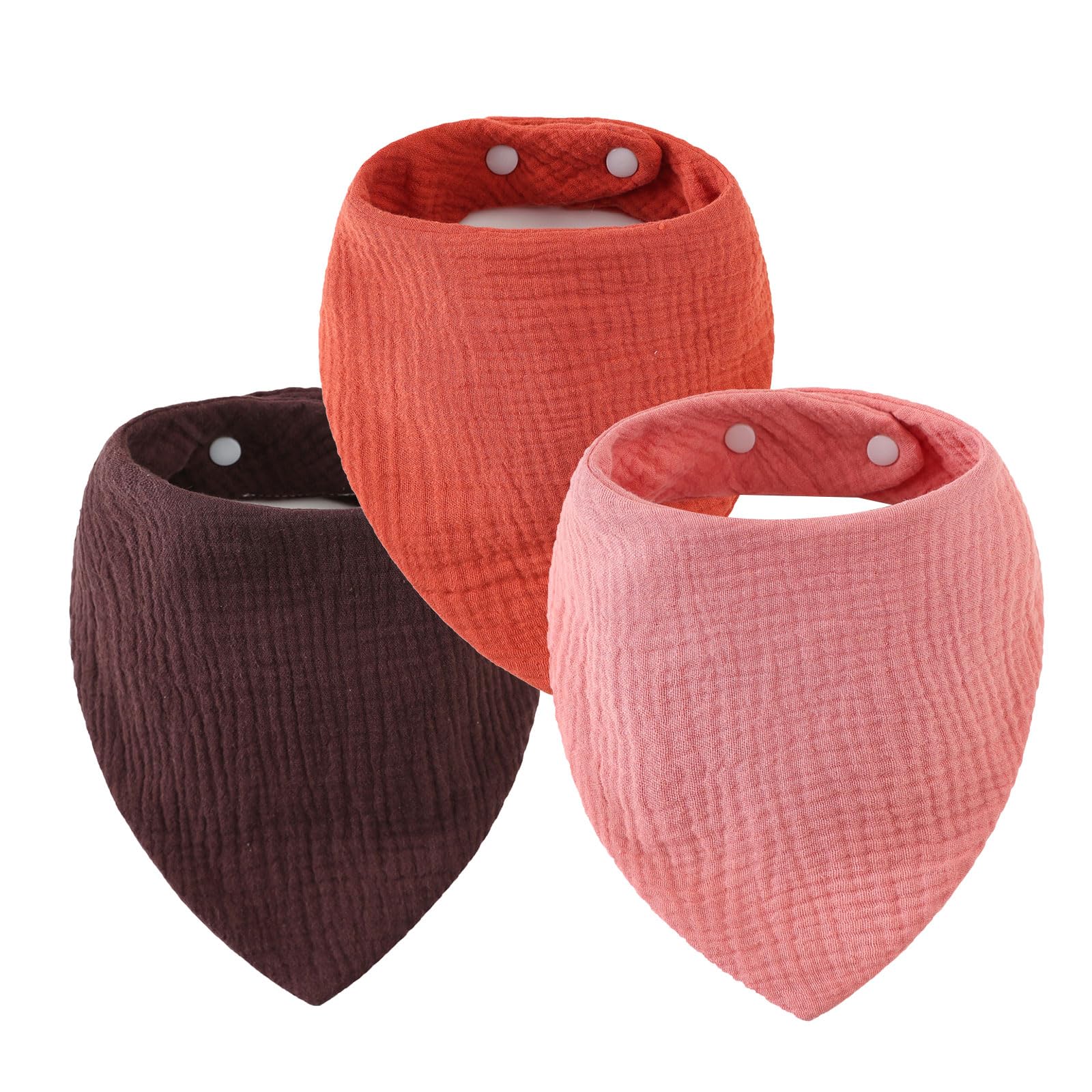 sodeber Girls Boys Bibs Three Layers Baby Bandana Drool Cotton for Unisex Boys Girls Newborn Colors Set Teething Baby