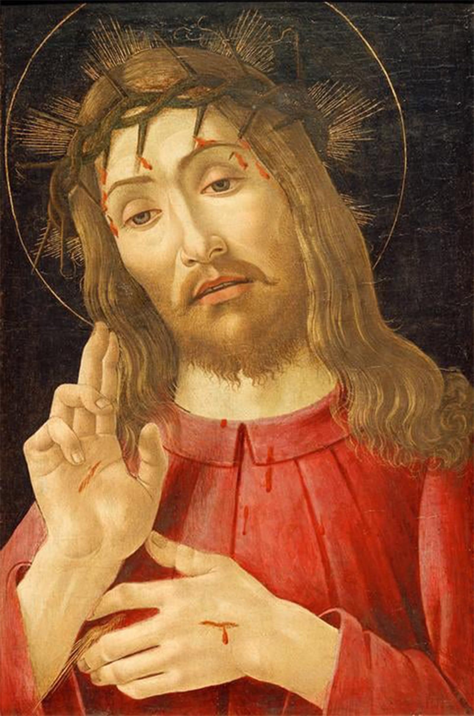 ARTXLXXBN Famous Art Print Poster Vintage Wall Art Christ as a pain man by Sandro Botticelli Canvas Art Poster for Home Decor 60x90cm