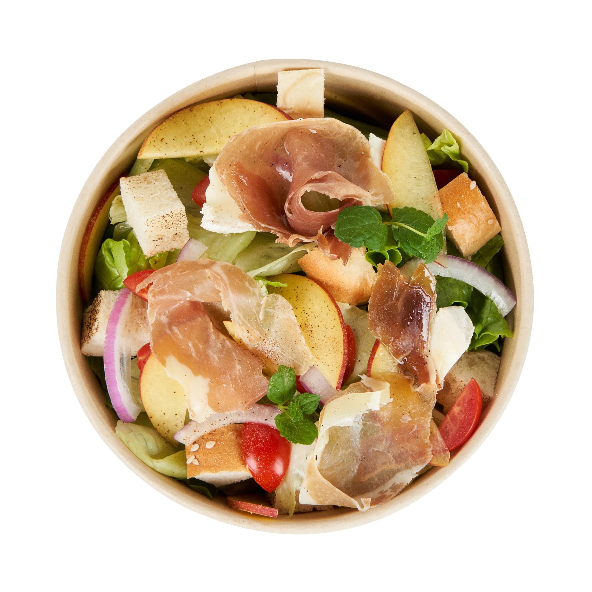 Restaurantware - Cajas de papel resistentes de 25 onzas, 50 recipientes redondos para alimentos, con forro de ácido poliláctico, compostables, contenedores de papel de bambú, desechables, a prueba de
