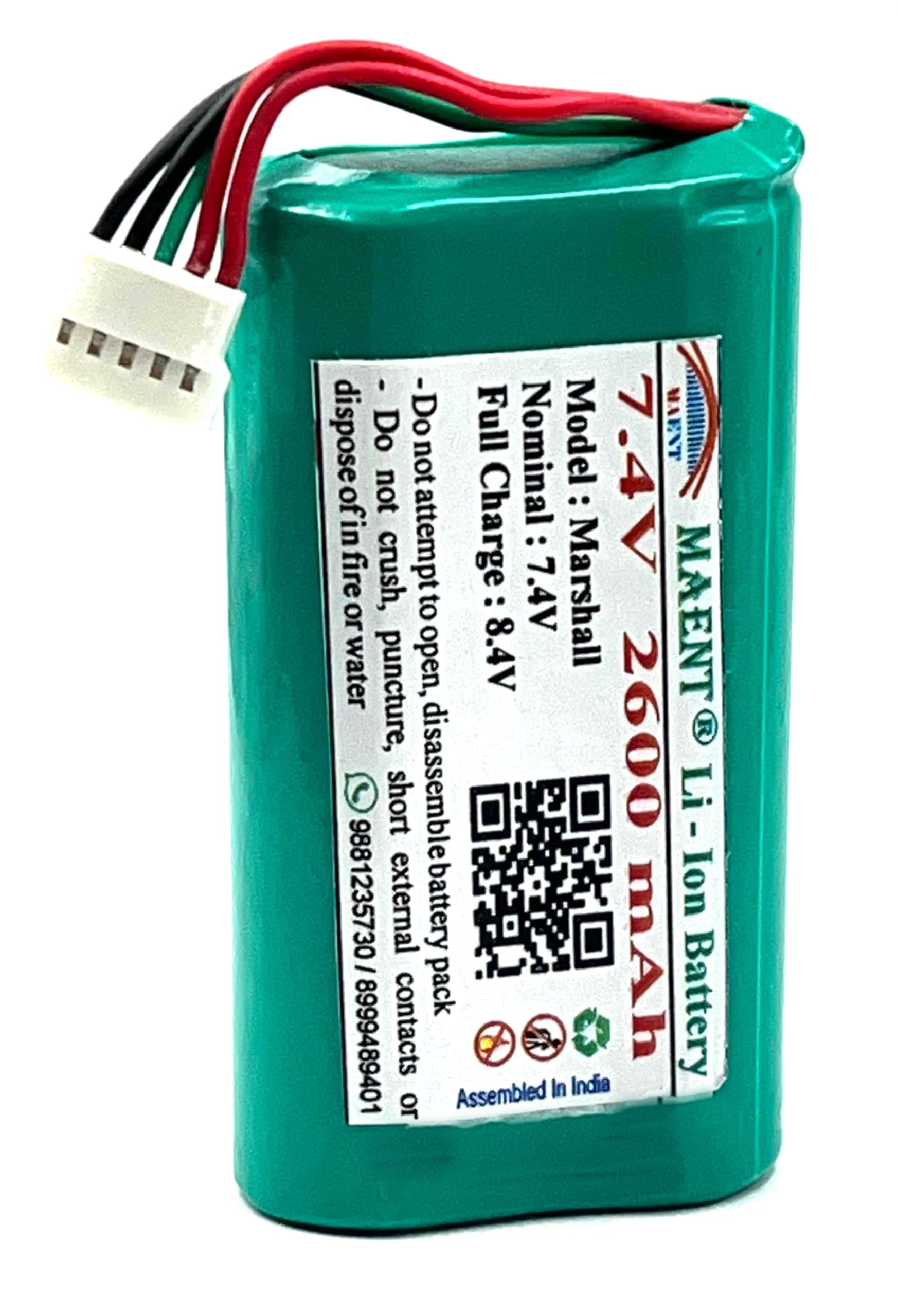 7.4V 2600/2900/3200/3400 mah Lithium Ion Bluetooth Speaker Battery Compatible with Marshall Stockwell II C406A3 (2600 mah)-image-27