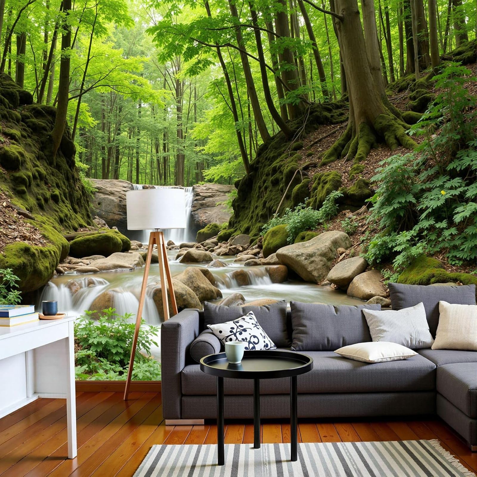 kfjhgbdshhj Nature Forest Photo Wallpaper - Fresh Moss Vegetation Modern Green Wall Cover for Living Room, Bedroom, Children's Room, Wall Decor, 250cm x 175cm Stickers - Frameless Painting - Poster