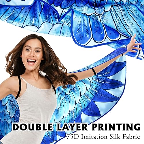 Miniatura 3 de iROLEWIN Disfraz de alas de pájaro de águila para adultos, diadema de plumas para mujer, disfraz de halcón calvo como recuerdo de fiesta de la selva