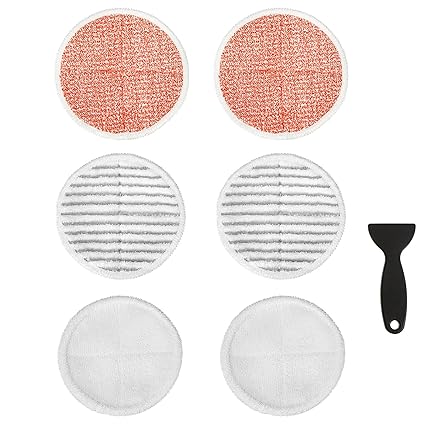 MATFORCA 6 Pack 23159 Mop Pads Fit for Bissell Spinwave 20399 23157 23159 2039A 2124A 20393 2039T 2039W 20391 20395 2307 2315A Models Powered Hard Floor Mop, Compare to Part # 1611297 & 1611298