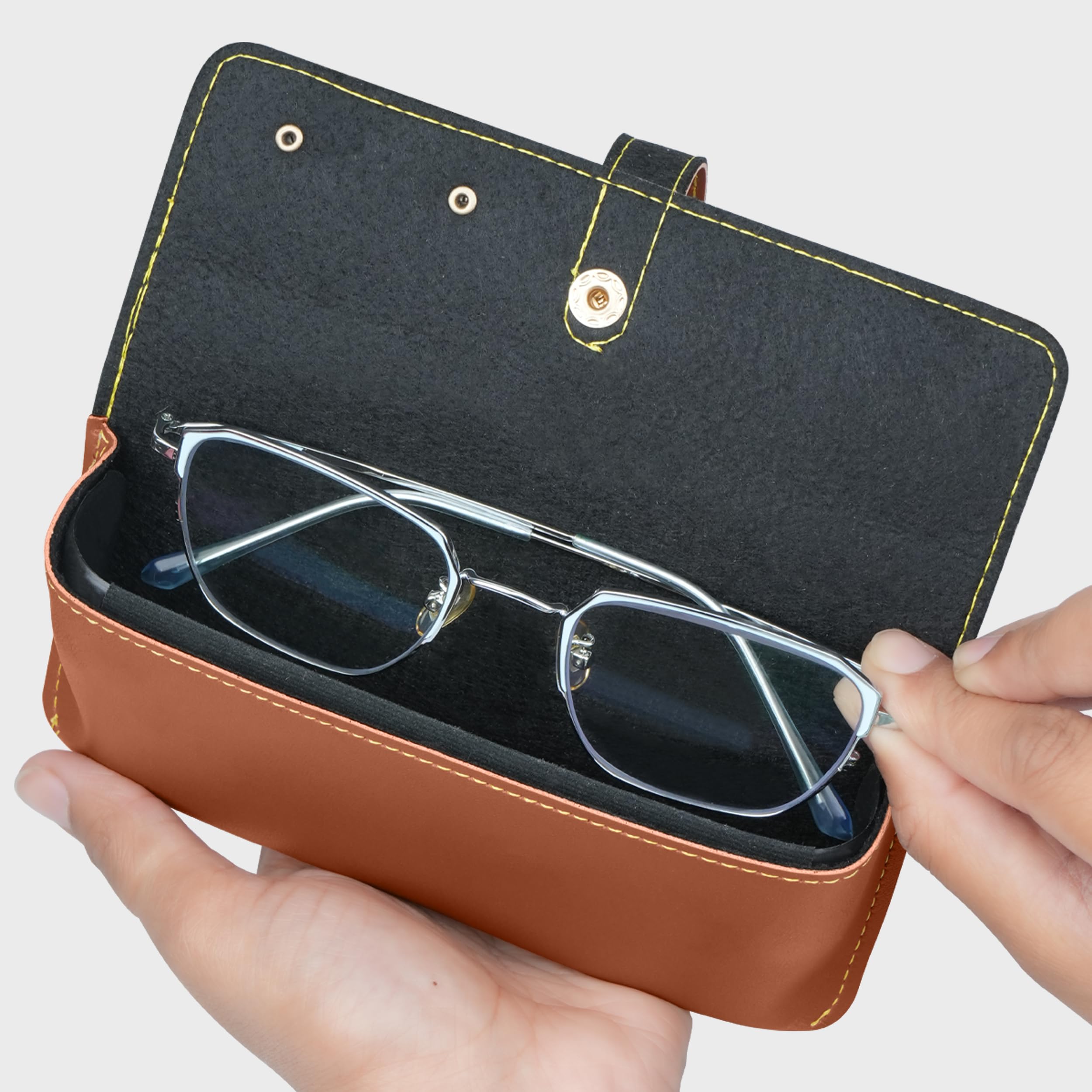 The Wallet Store Leather Eyewear Case for Men & Women Specs Cover - Tan