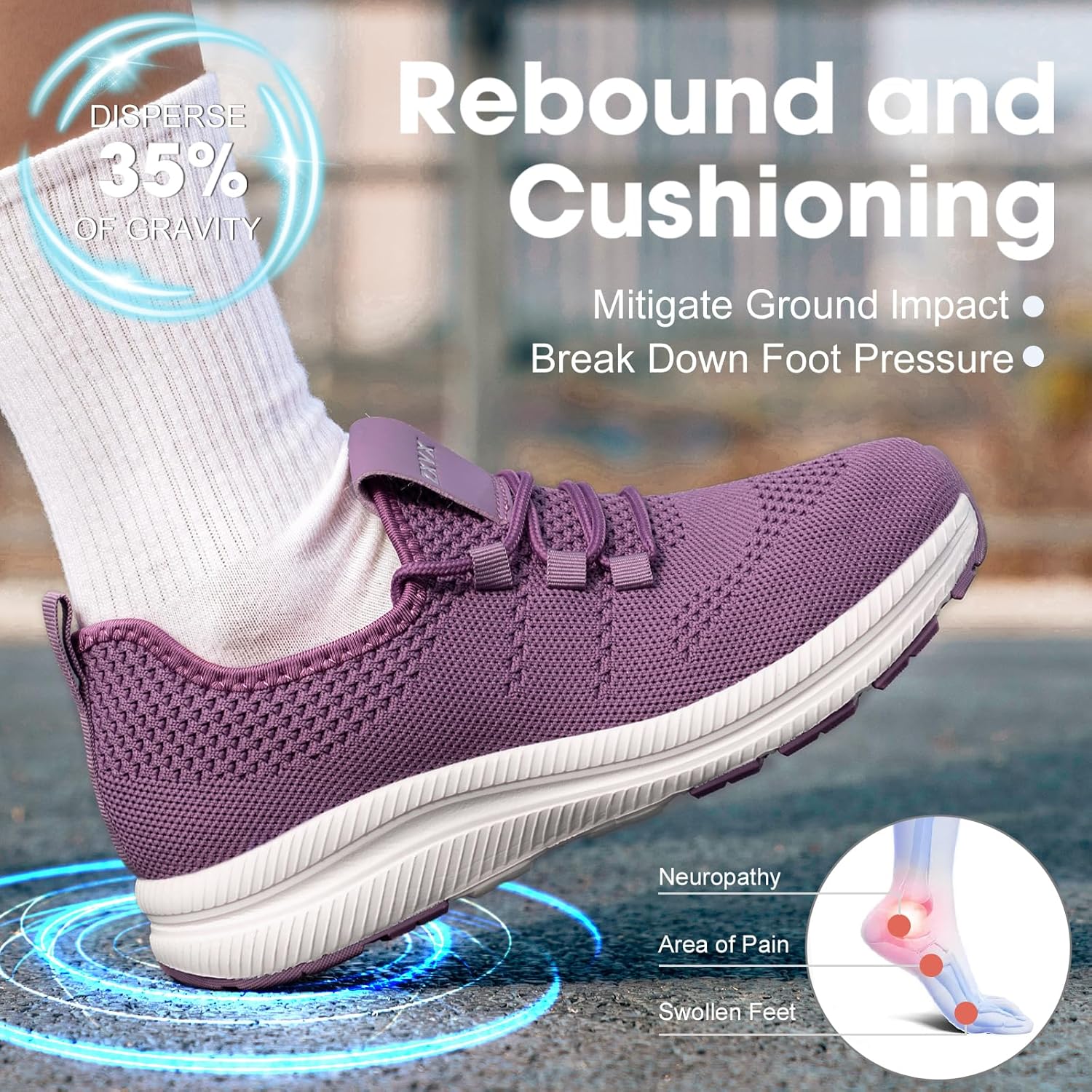 Wide Toe Box Shoes Women Non-Slip Wide Width Sneakers Ultra Light Extra Wide Road Running Shoes for Women Breathable Tennis Walking Gym Workout Trainer 6-12 - Image 4