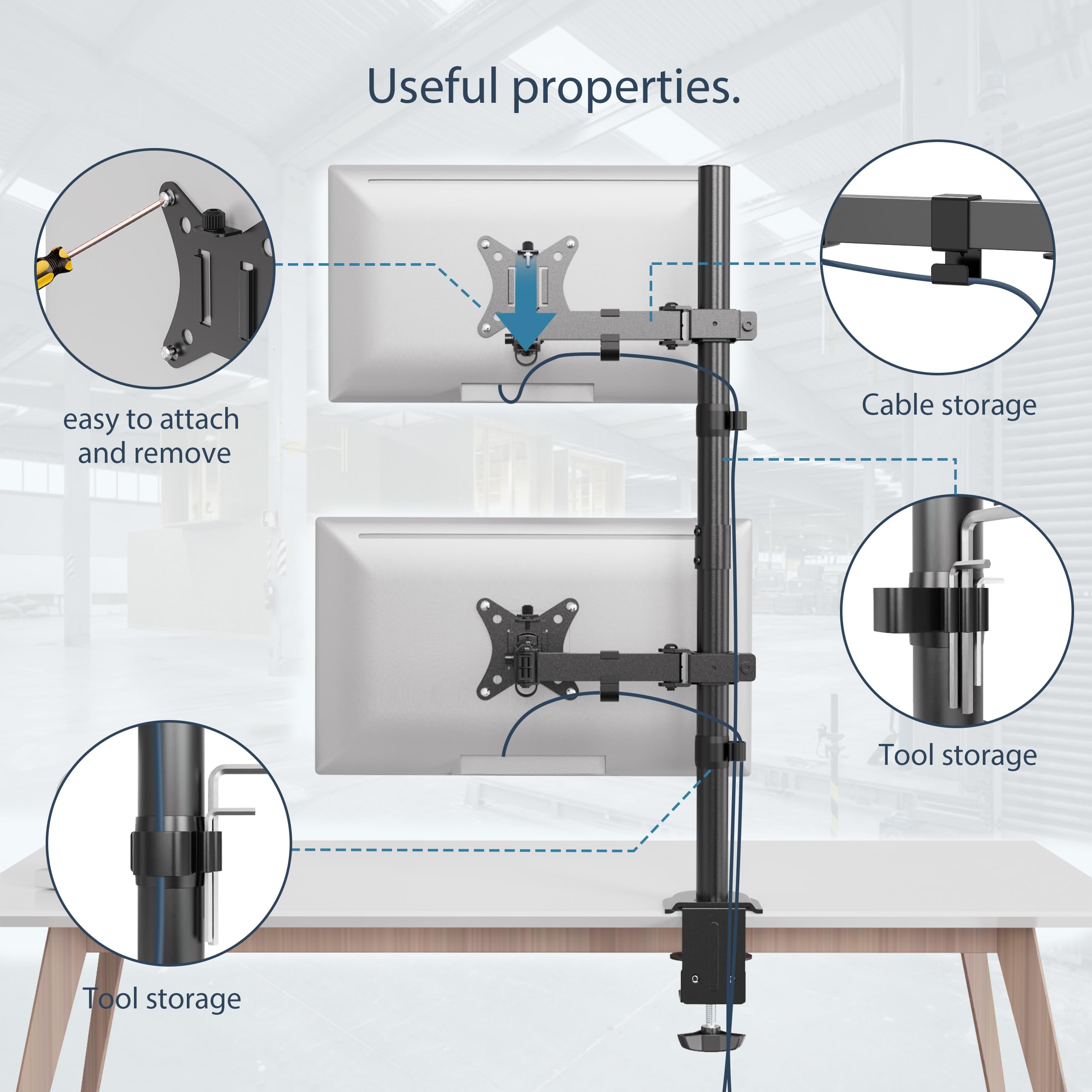 NewStar NeoMounts Flat Screen Desk mount - Monitorbeugel voor: Lcd/Plasma/Led, Merk: NM